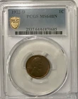 1922 D Lincoln Cent PCGS MS 64 BN