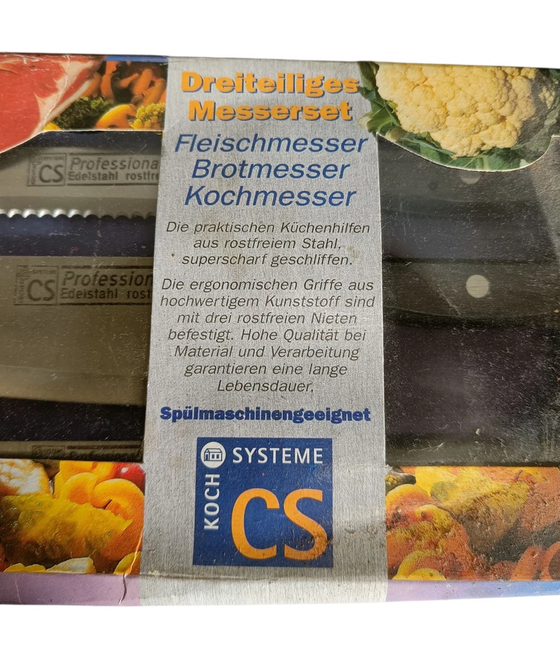CS Messer Set 3 Stück Fleischmesser Gemüsemesser Brotmesser Edelstahl rostfrei - Bild 4 von 4
