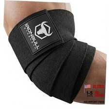 Elbow Wraps for Weightlifting 1 Pair - 50" Elastic Elbow Braces for Black
