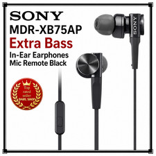 Sony MDR-XB75AP Extra Bass In-Ear Earphones Mic Remote Black