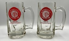VTG Ellicottville New York Fire Co. 100 Year Anniversary Glass Beer Mugs