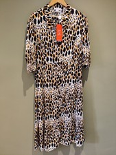 Finery Women's Ayla Midi Dress Size 24 Brown Animal Print RRP £49