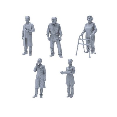 LYTR35026 1/35 Unpainted 3D Printed Model, Cute Doll for Scene Matching Use 1set