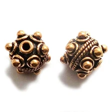 10 PCS 13MM SOLID COPPER BALI BEAD ANTIQUE COPPER  826