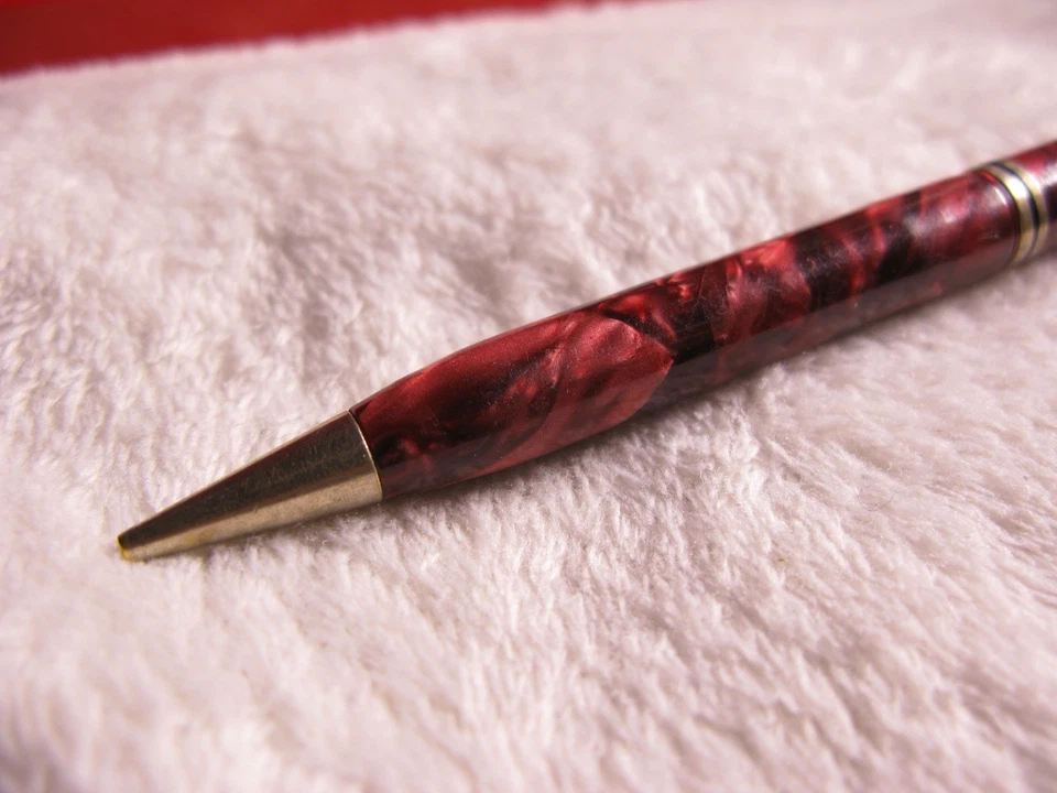 Lápiz mecánico de celuloide Medford rojo vintage 1,18 mm borrador y plomo de trabajo Foto 4 de 4