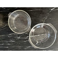 Pyrex Set Of Two Mixing Bowls Clear 344 3qt A...