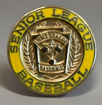Little League SENIOR League Baseball Lapel Hat Jacket Pin from 1990s. A+++cond