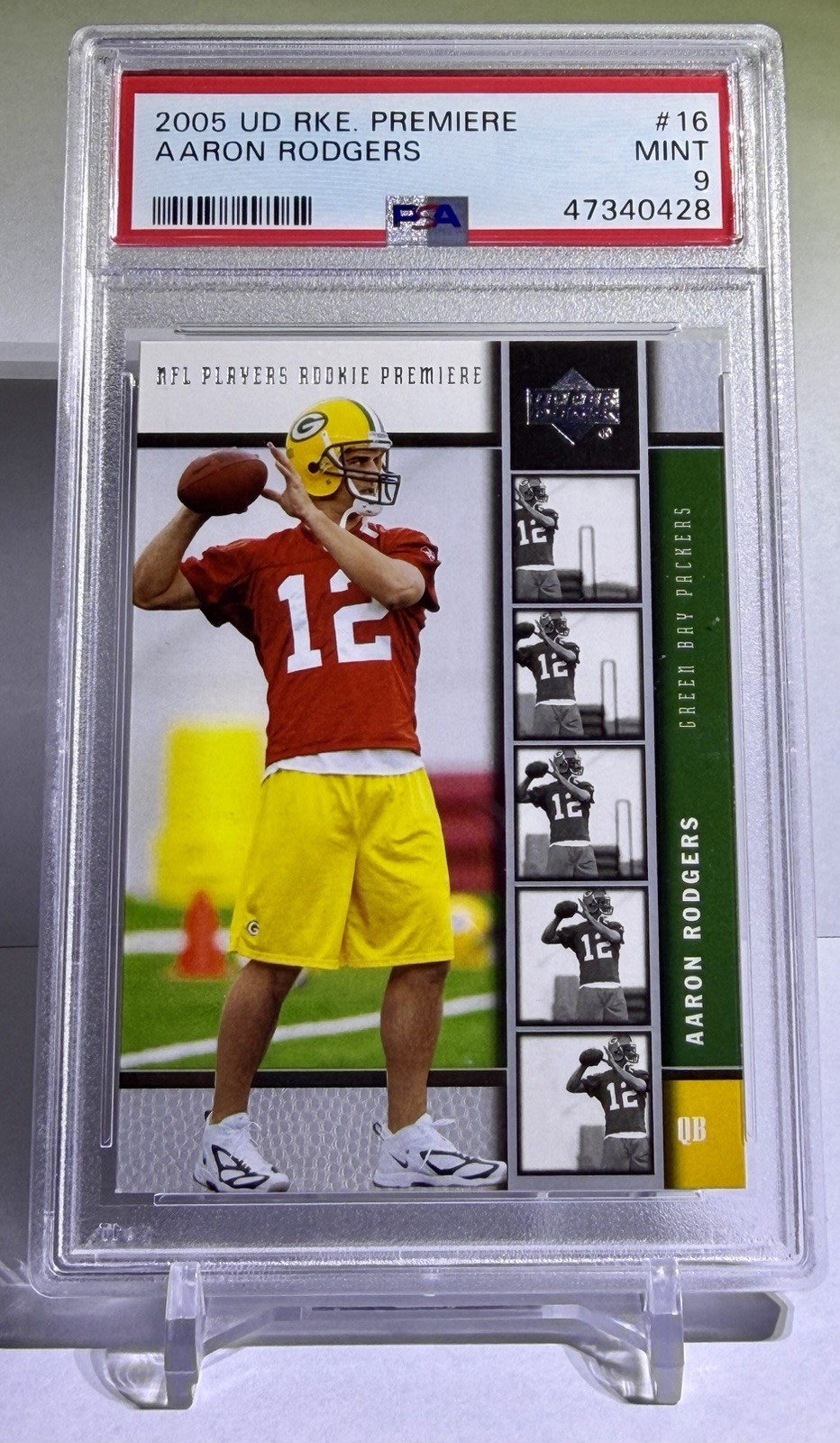 2005 Upper Deck Rookie Premiere Aaron Rodgers RC Green Bay Packers PSA 9 MINT