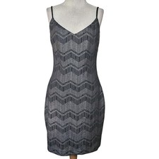 Guess Black and Silver Bodycon Cocktail Dress Size 8