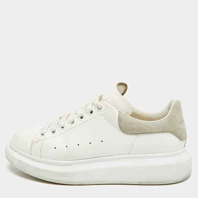 Alexander McQueen Oversized Size 40 WhiteGrey Leather and Suede