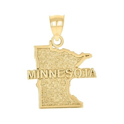 10kt Gelbgold strukturiert Unisex Minnesota State Charm Anhänger