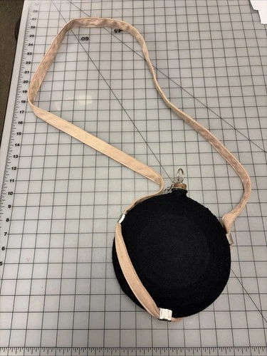 Repro Civil War "Bullseye" Canteen w/ Dark Blue Wool Cover and cotton sling