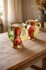 Pair of Vintage 1930s Foreign 200 12 Ceramic Amphora Vases
