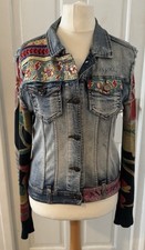 Desigual Ethnic Deluxe Denim Jacket size eu 38 approx uk 10/12