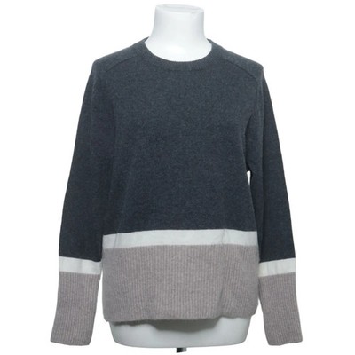 C&A, Strickpullover, Größe: L, Grau/Beige, Kaschmir, Streifen, Feinstrick #AgI