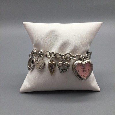 Brighton Womens Watch 28mm Pink Dial Heart Charm Bracelet 