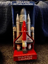 1980s NASA SPACE Shuttle 15" COLUMBIA ROCKET Launch Toy - Processed Plastic Co.