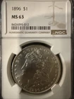 1896 $1 Morgan Silver Dollar MS63 NGC Uncirculated Philadelphia