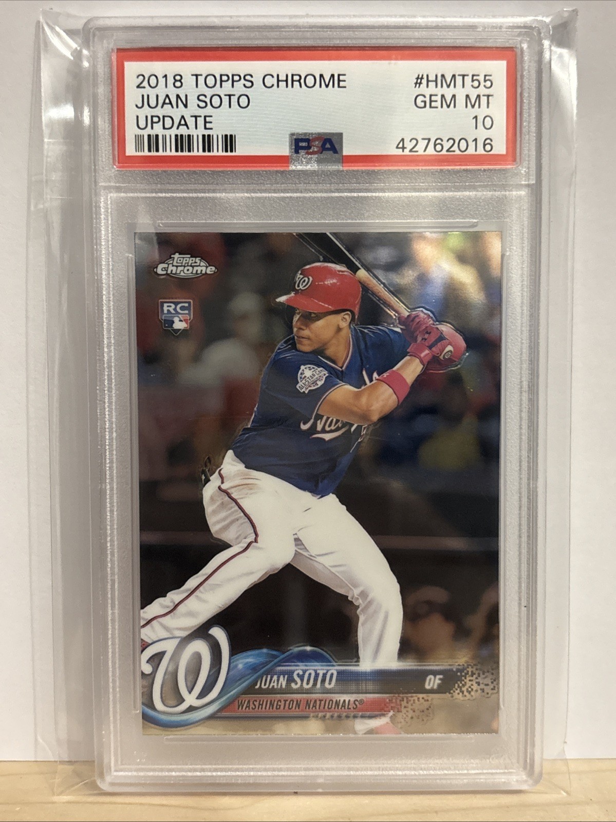 2018 TOPPS CHROME UPDATE #HMT55 JUAN SOTO RC NATIONALS PSA 10 view 1