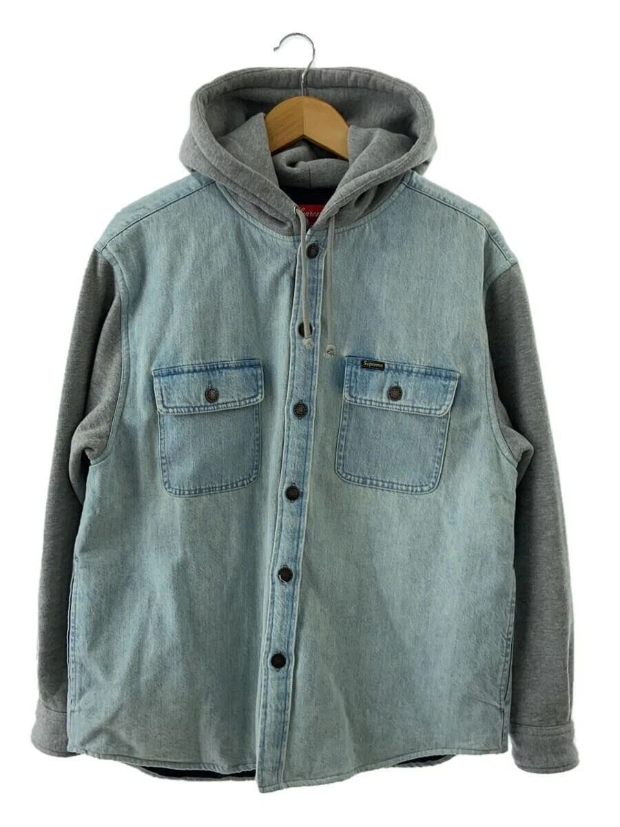 Supreme 22AW Giacca Camicia Denim Pile con Cappuccio S Cotone IDG