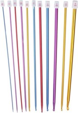 11Pcs Crochet Hooks,Tunisian Crochet Hooks Set, 2mm to 8mm  Aluminum Afghan