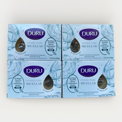 4x Duru Hydro Pure Micellar Body Bar Soap Transparent 3.75 oz Lot Exp: 07/2028