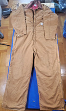 Vintage Carhartt X01 BRN Insulated Coveralls Mens 54 Quilt Lined Duck Made USA