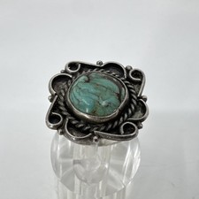 Vintage Sterling Silver Native American Traditional Navajo Turquoise Ring Sz 5