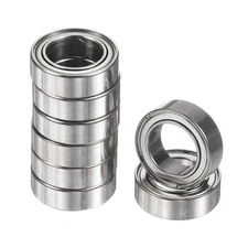 8pcs R1810ZZ 5/16" ID x 1/2" OD x 5/32" Height Z2 Ball Bearings, Silver Tone