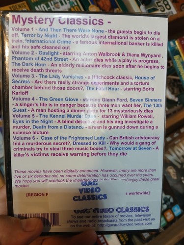 Mystery Classics GAC video classics DVD *Free Shipping* - Picture 2 of 2