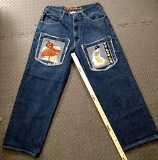 Y2K / Skater / Saggy XO Jeans, Samurai Pocket Patches, Some Stretch