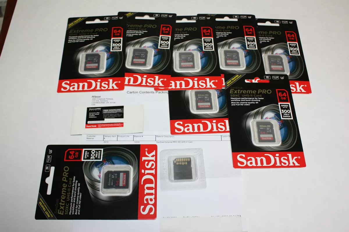 SanDisk Extreme PRO 64 GB up to 300MB s UHS II Class 10 U3 SDXC