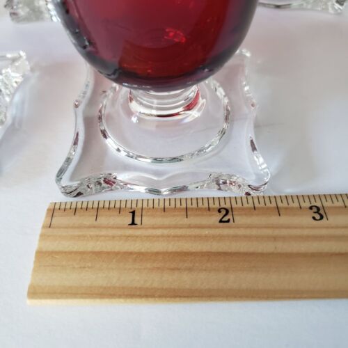 Vintage Seneca Slim Jim 903 Ruby Red Footed Pilsner Beverage Glass Vase Set of 5 - Picture 4 of 13