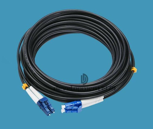 Schwarz Armored Glasfaser Kabel Lc-Lc UPC Sm 9/125 Duplex Faseroptik Patch 100M - Afbeelding 3 van 5