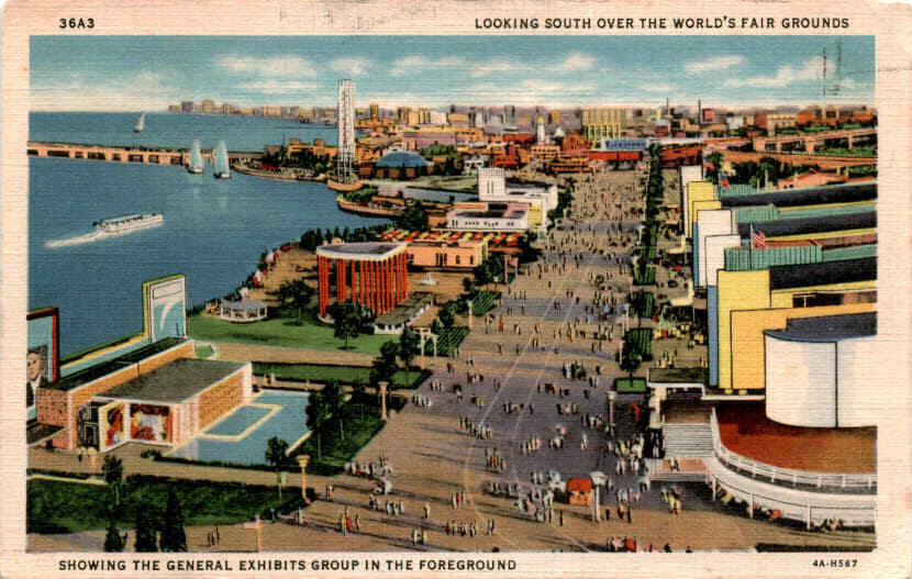 World's Fair Grounds, General Exhibits Group, Time and Fortune Postcard
