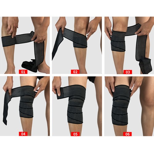 Elastisches Druckband Streifen Trainingsbandage Sport Knieunterstützung Laufwraps - Bild 4 von 16