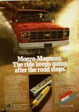 1980 Vintage Print Ad Monro-Magnum Monroe Shocks The ride keeps going Chevy