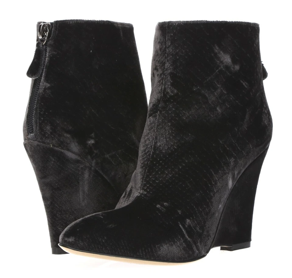 MARVIN K. Women's Dark Gray Wedge ankle Booties Size 6 - Image 2 of 4