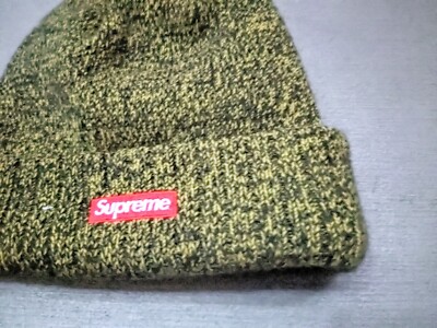 Supreme New Era Arc Logo Beanie Yellow Black Speckle FW18 Hat Cap