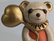 Orso Thun con palloncino cuore - orsacchiotto - marrone - vintage oro e arancione 
