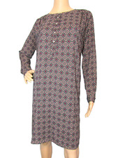 LOFT Size M Dark Gray/Multi Floral Long Sleeves Shirt Dress