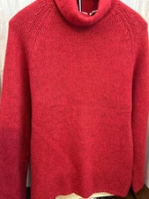 Vintage  Sigrid Olsen Wool&Angora Red  Flex Soft Turtleneck Sweater  Size Medium