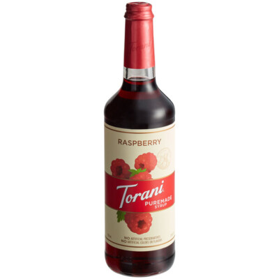 Torani Puremade Raspberry Flavoring Syrup 750 mL Glass Bottle 880602280