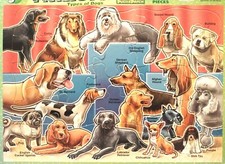 Vintage TYPES OF DOGS Tray Puzzle 1996 by Patch Made in USA - Vet Animal Clinic