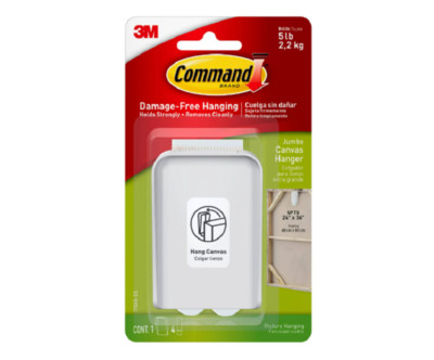 COMMAND JUMBO CANVAS HANGER, WHITE