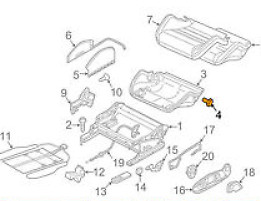 Goupille de support de siège avant Audi R8 42 8E0898022A