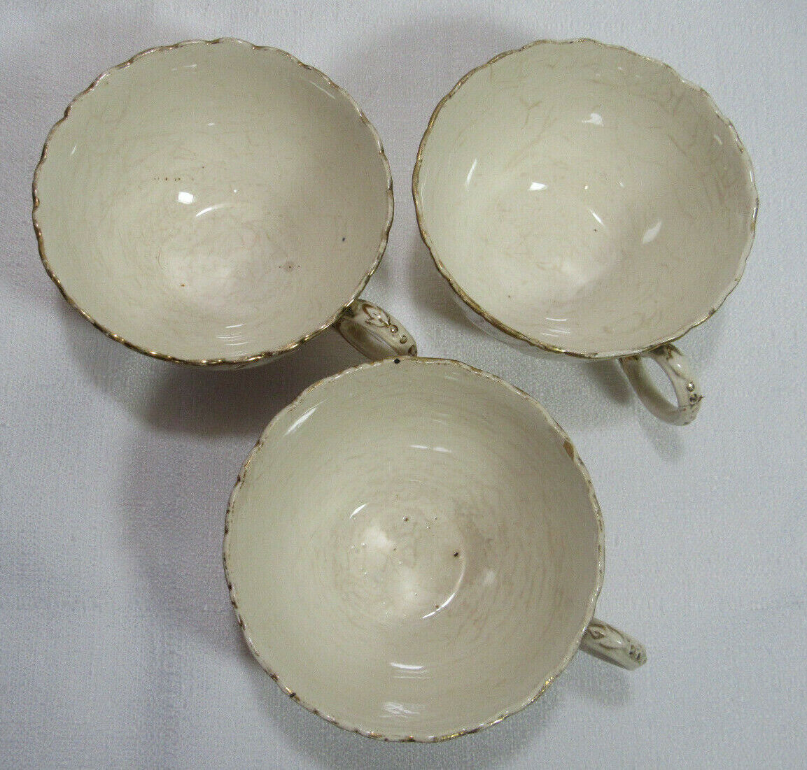 Sarreguemines France Antique LOUIS XV Three (3) Gorgeous Cup Sarreguemines France Antique LOUIS XV Three (3) Gorgeous Cup