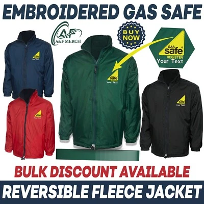 Personalised Embroidered Gas Safe Register Classic Reversible Fleece Jacket - Image 1 of 4