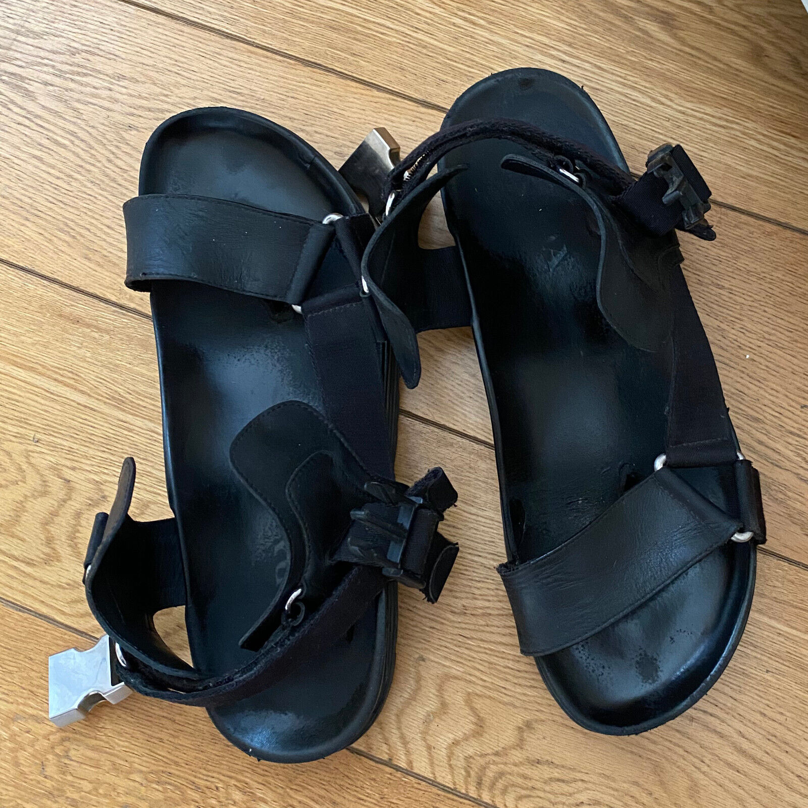 Prada Buckle Leather Sandals (Retail $1,200, Rick… - image 5