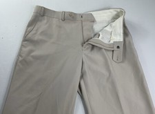 Michael Kors Size 38X32 Beige Dress Pants Flat Front 100 Polyester Slack NWT